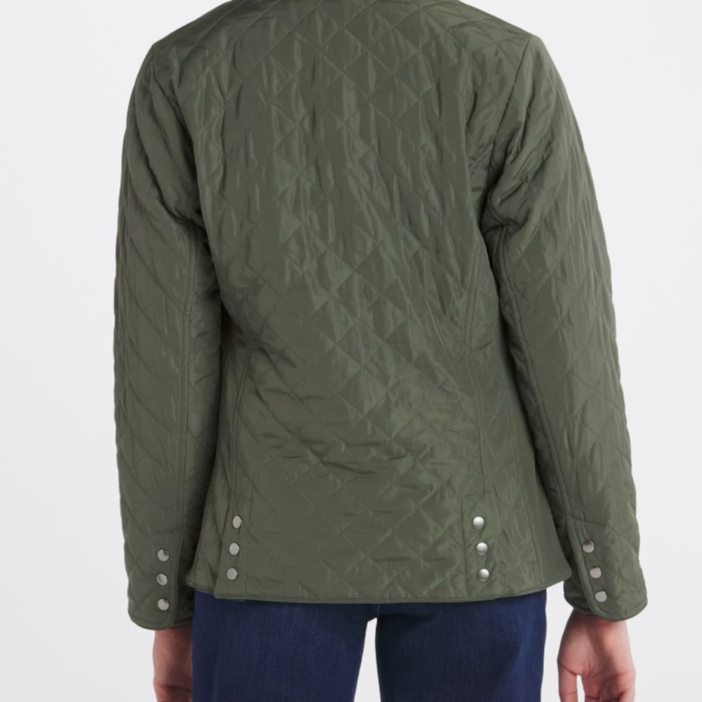 Olive Quilted Women's Jacket - Picture 2 of 10
